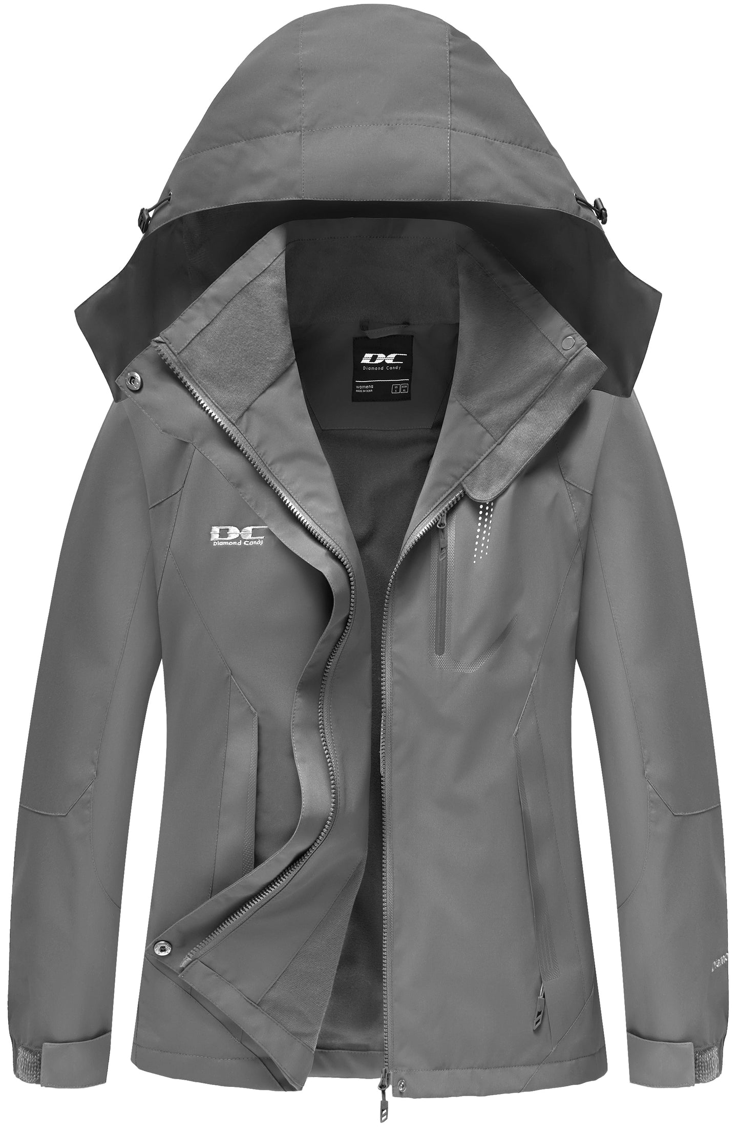 DCMOUNT Womens Waterproof Jacket Ladies Hooded Raincoat Softshell