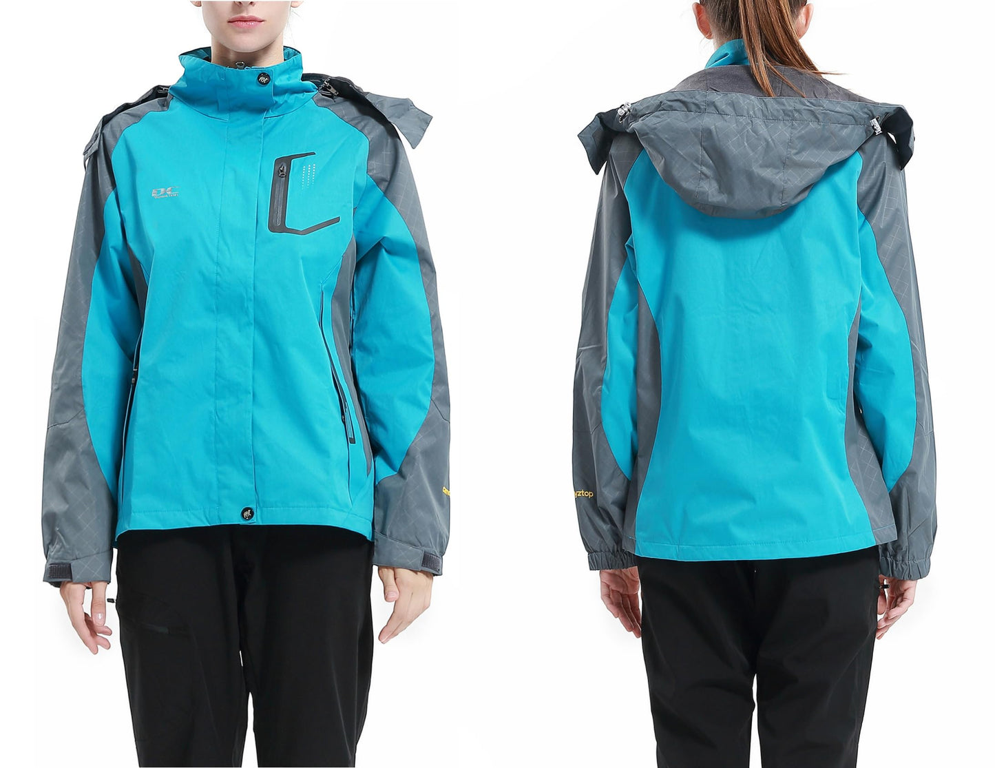 DCmount Womens Waterproof Jacket Ladies Hooded Raincoat softshell