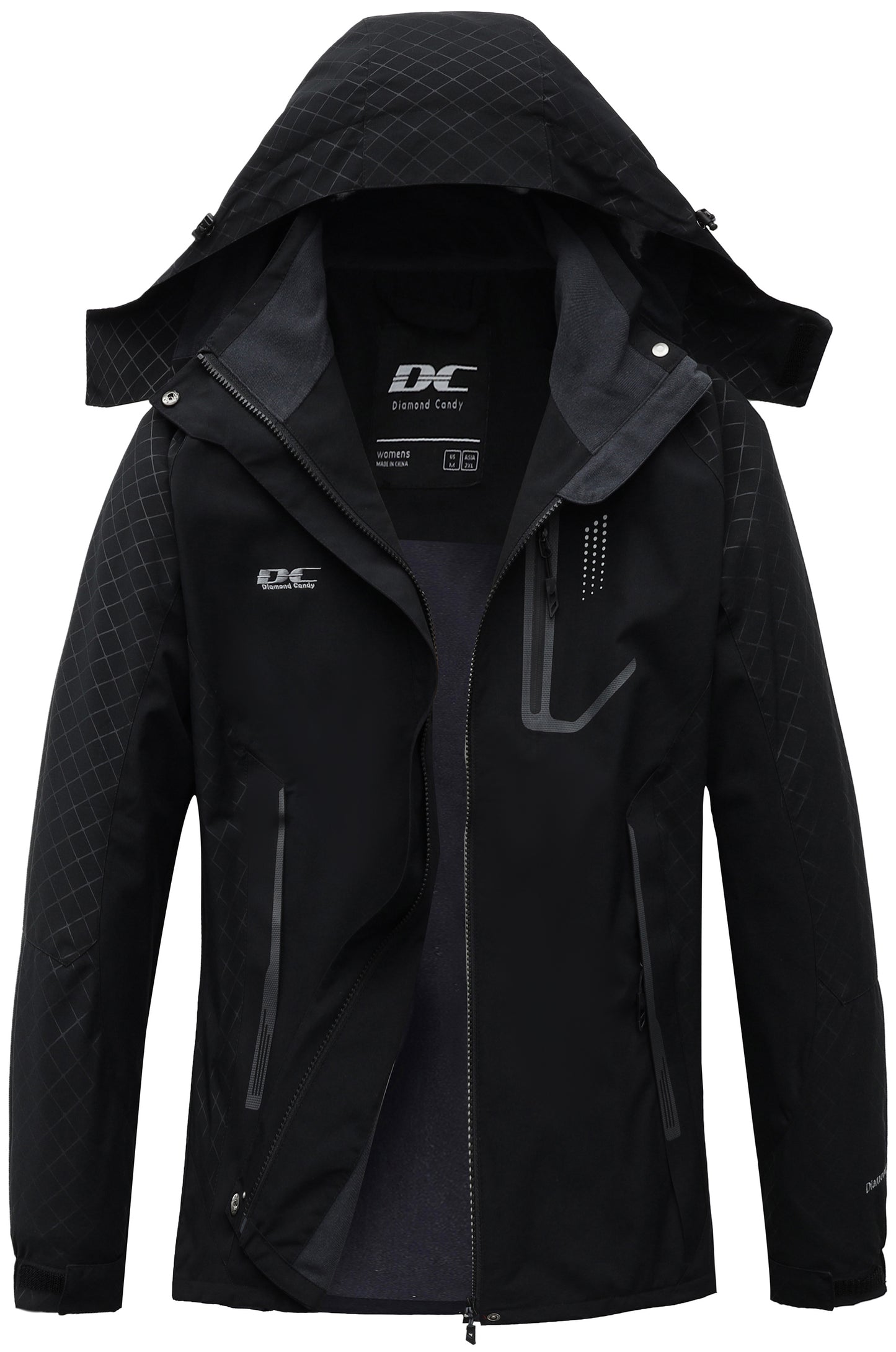 DCmount Womens Waterproof Jacket Ladies Hooded Raincoat Softshell